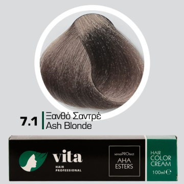 Vita hair professional βαφή μαλλιών - 7.1 Ξανθό Σαντρέ 100ml