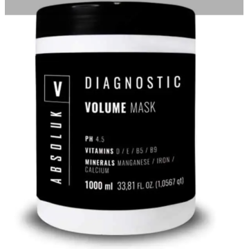 Absoluk Hair Care Diagnostic Volume Mask 1000ml – Επαγγελματική Μάσκα για Λεπτά Μαλλιά & Ενίσχυση Όγκου