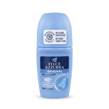 Felce Azzurra Original Deo Roll-On 50ml – Αποσμητικό Roll-on με 48ωρη Προστασία, Χωρίς Αλκοόλ & Σημάδια