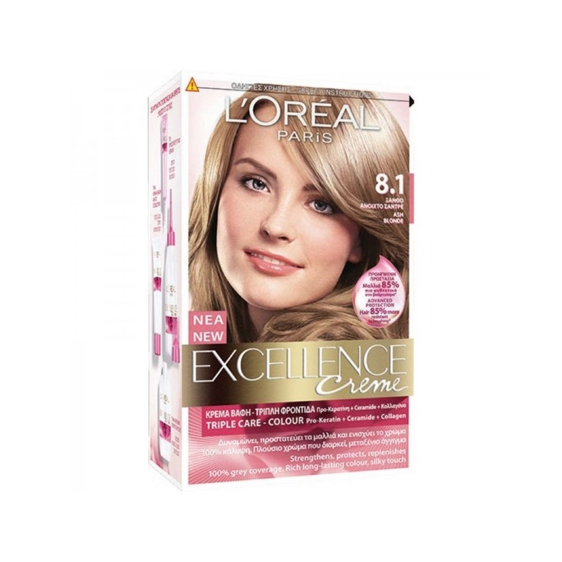 Excellence Loreal Creme N8.1 Ξανθό ανοιχτό σαντρέ  48ml 